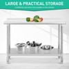 Stainless Steel Kitchen Cart, 60 x 24 x 35 inches Prep Table with Adjustable Shelf and Backsplash - 3 of 4