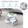 CAVINAS Coffee Tables for Living Room Modern Circular Glass MDF Board Coffee Table Distinctive Tea Table for Dining Room and Bedroom - 4 of 4