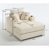 Corduroy Chaise Lounge Sofa,Upholstered Accent Chair with Cup Holder and Storage Pocket,Modern Lounge Chair for Living Room or Bedroom-Koiai - 4 of 4