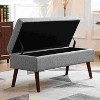 CAVINAS Storage Bench for Bedroom,Linen Fabric Storage Ottoman Bench with Tufted Top and Wood Legs for Living Room,Bedroom - 4 of 4