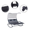 Outdoor Double Chaise Lounge Chair Rocking Bed with Sun Shade & Wheels - Black - Crestlive Products: UV-Resistant, Steel Frame Patio Furniture - 4 of 4