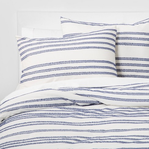 Eyelash Stripe Comforter Set Blue Threshold Target