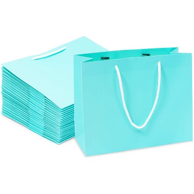 Sparkle and Bash 20-Pack Medium Gift Bags, Party Favor Paper Bags with Handles (Teal, 10 x 8 x 4 in)