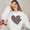 Simply Sage Market Women's Graphic Sweatshirt Checkered Heart Black - 2 of 3