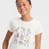 Girls' Short Sleeve Halloween Graphic T-Shirt - Cat & Jack™ - Cream - 2 of 4