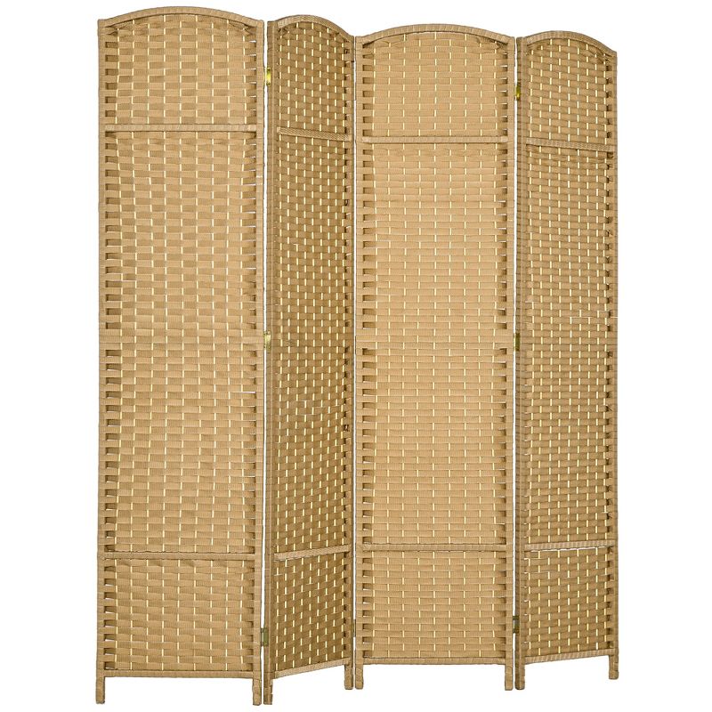 HOMCOM  Panel Room Divider, 5.6 Ft Tall Folding Privacy Screen, Freestanding Room Partition for Home Office, Bedroom, 1 of 7