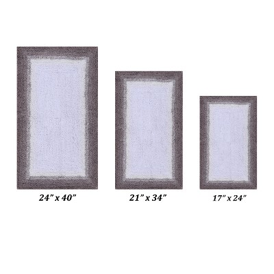Torrent Collection 3 Piece 100% Soft Cotton Tufted Weave Bath Rug Set, Ombre Pattern, Super Soft & Absorbent, Machine Washable Bathroom Mats