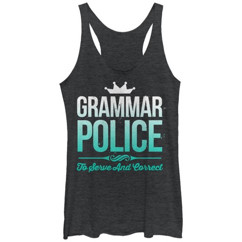 Women's Lost Gods Grammar Police Racerback Tank Top - image 1 of 3