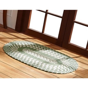 Newport Braid Collection 100% Polypropylene Stripe Pattern Reversible Indoor Utility Rug - Better Trends - 1 of 3