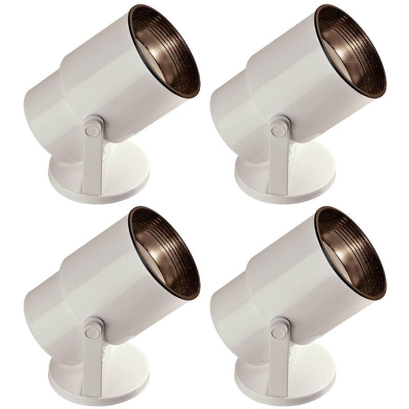 Pro Track Staccato Set of 4 Small Uplighting Indoor Accent Spot-Lights Adjustable Plug-In Floor Plant Home Decorative Art Gloss White Finish 8" High, 1 of 6