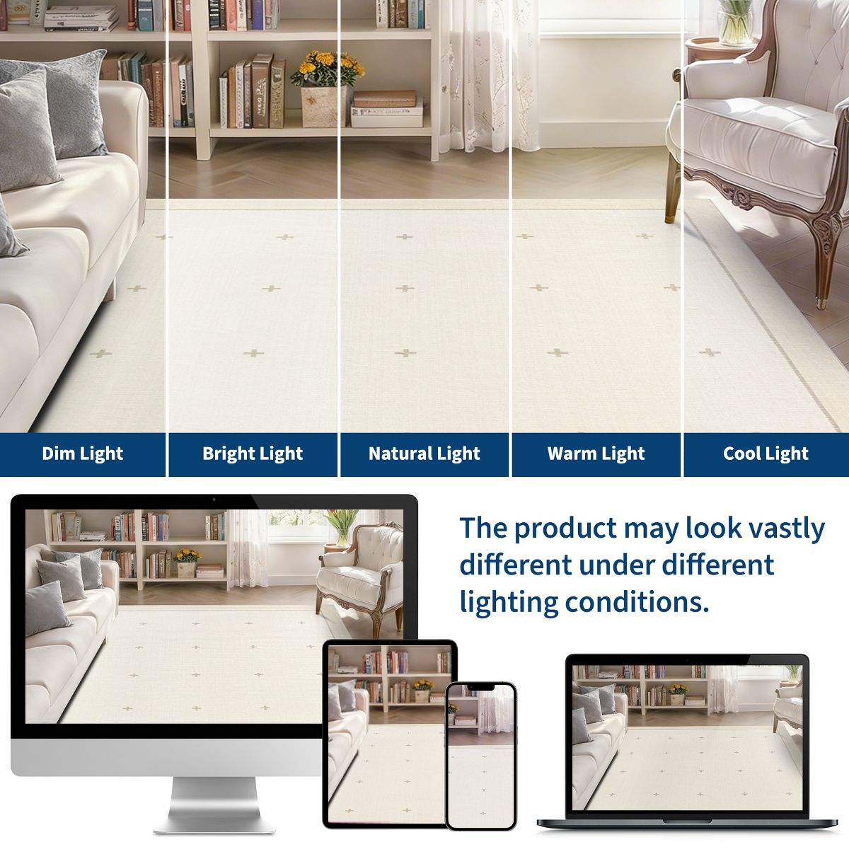 Garvee Area Rugs for Living Room Bedroom Modern Cross Pattern Rug Washable Bordered Carpet Low Pile Non-Slip Accent Rug for Dining Room Hallway - thumbnail 7