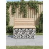 Patio Bench Gabion Design 40.6"x27.6"x25.6" Solid Wood Pine - 2 of 4