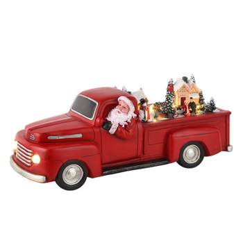 Mr. Christmas Animated Red Truck with Santa Animated Musical Christmas Decoration - 14"