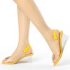Allegra K Women's Clear Slingback Wedge Heel Rhinestone Peep Toe Sandals - 2 of 4