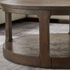 Okak 36"L Round Coffee Table for Living Room, Wood Veneer Tabletop, Sofa Side Table with Cylindrical Leg for Small Space Home Office - 3 of 4