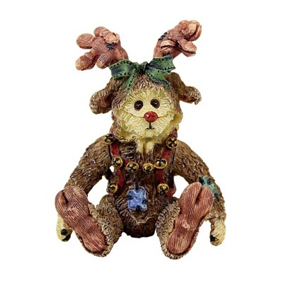 Boyds Bears Resin 3.0 Inch Ivy Mooselbeary Christmas Shoe Box Bear Animal Figurines