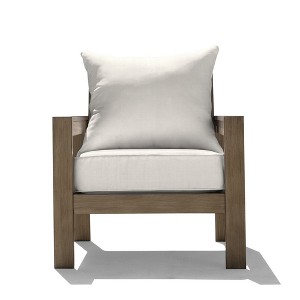 Honeycomb Outdoor Edisto Seat - Oak Aluminum Chair: Weather Resistant Modular Patio Lounge Furniture - 1 of 4