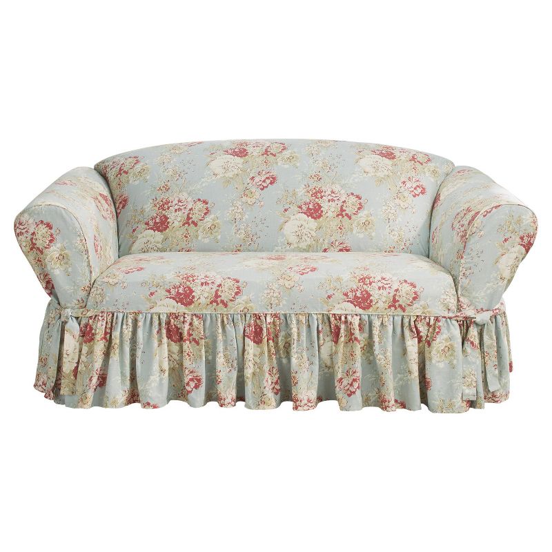 Ballad Bouquet Loveseat Slipcover Rob&#39;s Egg - Waverly Home, 2 of 4