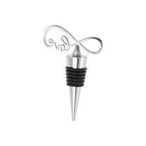 Unique Bargains Bottle Stoppers Patterned Heart Zinc Alloy PTR Black Silver Tone 1 Pc - 1 of 3