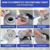 2.6 Gallon Portable Toilet RV Potty, Travel Camping Toilet with Detachable Tank, Double Outlet Water Spout, Handle Flush Pump - 4 of 4