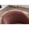 25.6'' Teddy Fabric Barrel Armchair with 360° Swivel, Ergonomic Backrest and Powder Coating Metal Base - 4 of 4