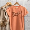 Thankful Coquette Distressed - Womens Garment Dyed Tee - 3 of 3