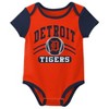 MLB Detroit Tigers Infant Boys' 3pk White Bodysuit - 3 of 4