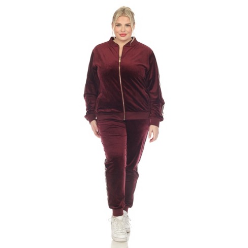 White Mark Plus Size Velour Tracksuit Loungewear 2pc Set - Macy's