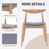 Set of 2 Rubberwood Dining Chairs with Ergonomic Backrest & Comfort Cushions, Natural+Gray - 2 of 4