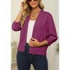 Women's 3/4 Sleeve Open Front Cropped Cardigan Sweater Elegant Shrugs for Women - 2 of 4
