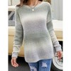 Women's Color Block Sweater Round Neck Knit Pullover Loose Fit Long Sleeve Casual Top - 2 of 4