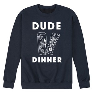 Men's - Instant Message - Dude Dinner Energy Drink Protein Bar Graphic Fleece Sweatshirt - 1 of 4