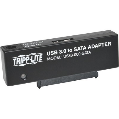 Tripp Lite USB 3.0 SuperSpeed to SATA III Adapter 2.5in / 3.5in Hard Drives - 1 x Type B Female Micro USB - 1 x Female Power, 1 x Female SATA - Black"