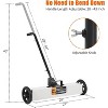 Magnetic Sweeper Rolling, 24" Industrial 33LBS Capacity w/Adjustable Handle & 7" Wheels for Nails Debris (White) - 3 of 4