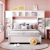 Full Size Platform Bed with 4 Storage Drawers and Bookcase Headboard, with Cabinet and Shelf, Full Storage Bed Frame, No Box Spring Needed for Bedroom - 2 of 4