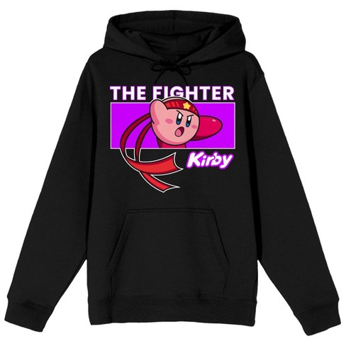 Kirby The Fighter Long Sleeve Adult Black Hooded Sweatshirt - image 1 of 3