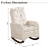 Comfy Upholstered Nursery Rocking Chair with High Backrest, Side Pocket & Rubber Wood Legs - Accent Nursing Armchair for Living Room & Bedroom - 2 of 4