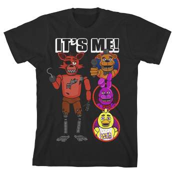 Five Nights at Freddy's It's Me Foxy and Friends Boy's Black T-shirt