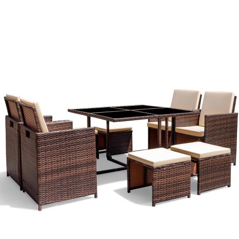 Rattan compact dining cheap set