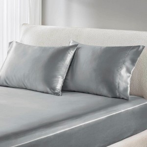 Lycvki 7 Piece Satin Luxury Sheet Set Split King - 1 of 4