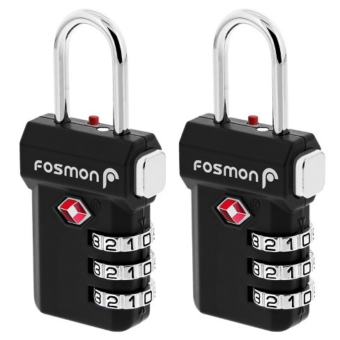 Fosmon 2 Pack TSA Approved Luggage Locks, Combination Lock with Open Alert, Combo TSA Lock Padlock for Luggage, Suitcase, Backpack, Locker - Black - image 1 of 4