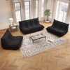 SYFERLORY Soft Beanbag Chair Set of 3£¬Fireside Bean Bag Lounger Memory Foam Chair For Home, Apartment Or Gaming Venue，Black - 2 of 4