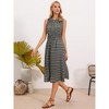 INSPIRE CHIC Women's Sleeveless Plaid Crew Neck Smocked Waist A-Line Midi Dress - 4 of 4
