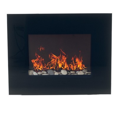 Hastings Home Wall-Mounted Electric Fireplace - 26", Black