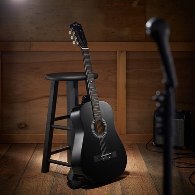 38-Inch Black Laminate Acoustic Guitar Starter Kit