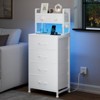WOWLIVE Tall Nightstand with Charging Station and LED, Bed Side Table with 6 Drawers and 3-Tier Wood Storage Shelves for Bedroom - 3 of 4