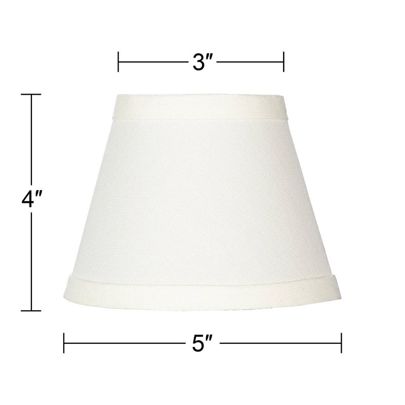 Springcrest Set of 8 Empire Chandelier Lamp Shades Cream Small 3" Top x 5" Bottom x 4" High Candelabra Clip-On Fitting, 5 of 9