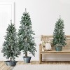 Northlight 3ct Flocked Alpine Artificial Christmas Trees 3ft, 4ft and 5ft - Unlit - 2 of 4