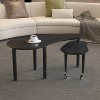 KTMBDW 2 Tier Modern Coffee Table, Rotatable Coffee Center Table with Wood Legs and Sintered Stone Tabletop, Cocktail Table for Living Room, Office - 3 of 4