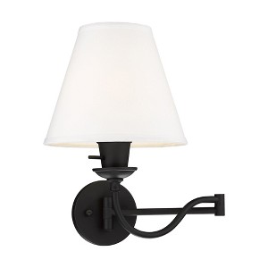 Livex Lighting Ridgedale 1 - Light Wall Light in  Black - 1 of 4